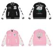 画像7: Daisy embroidery BASEBALL JACKET baseball uniform jacket blouson  ユニセックス 男女兼用デイジー フラワーエンブレム ヒップホップ スタジアムジャンパー スタジャン MA-1 ボンバー ジャケット ブルゾン (7)