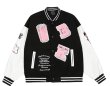 画像6:  vibe Five-V emblem BASEBALL JACKET baseball uniform jacket blouson  ユニセックス 男女兼用 アメリカンストリートバイブV エンブレム ヒップホップ スタジアムジャンパー スタジャン MA-1 ボンバー ジャケット ブルゾン (6)