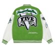 画像3:  vibe Five-V emblem BASEBALL JACKET baseball uniform jacket blouson  ユニセックス 男女兼用 アメリカンストリートバイブV エンブレム ヒップホップ スタジアムジャンパー スタジャン MA-1 ボンバー ジャケット ブルゾン (3)