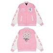 画像2: Daisy embroidery BASEBALL JACKET baseball uniform jacket blouson  ユニセックス 男女兼用デイジー フラワーエンブレム ヒップホップ スタジアムジャンパー スタジャン MA-1 ボンバー ジャケット ブルゾン (2)