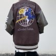 画像7: flocking earth butterfly embroidery BASEBALL JACKET baseball uniform jacket blouson  ユニセックス 男女兼用アース＆バタフライ蝶エンブレム ヒップホップ スタジアムジャンパー スタジャン MA-1 ボンバー ジャケット ブルゾン (7)