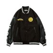 画像5: flocking earth butterfly embroidery BASEBALL JACKET baseball uniform jacket blouson  ユニセックス 男女兼用アース＆バタフライ蝶エンブレム ヒップホップ スタジアムジャンパー スタジャン MA-1 ボンバー ジャケット ブルゾン (5)