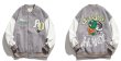 画像3: Superstar logo embroidery BASEBALL JACKET baseball uniform jacket blouson  ユニセックス 男女兼用 スーパースターロゴ エンブレム ヒップホップ スタジアムジャンパー スタジャン MA-1 ボンバー ジャケット ブルゾン (3)