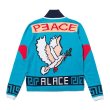 画像2: Unisex Peace Out Zip Up Knit sweater  Knit　男女兼用  ユニセックス ジップアップピース編み込み ニット セーター カーディガン  (2)