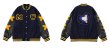 画像4: Love heart & letter logo embroidery BASEBALL JACKET baseball uniform jacket blouson  ユニセックス 男女兼用 ラブハート＆レターロゴ エンブレム ヒップホップ スタジアムジャンパー スタジャン MA-1 ボンバー ジャケット ブルゾン (4)