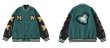 画像3: Love heart & letter logo embroidery BASEBALL JACKET baseball uniform jacket blouson  ユニセックス 男女兼用 ラブハート＆レターロゴ エンブレム ヒップホップ スタジアムジャンパー スタジャン MA-1 ボンバー ジャケット ブルゾン (3)