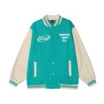 画像2: 21 VENCEDE 1988 Vintage logo color matching baseball uniform jacket blouson ユニセッ クス男女兼用 ヴィンテージ風 刺繍ロゴ スタジャン ジャンパー ジャケット ブルゾン (2)