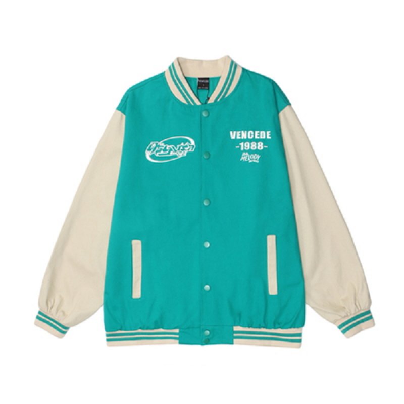 GRMY スタジャン 緑/クリーム 刺繍/BASEBALL JACKET GRMY スタジャン 緑/クリーム 刺繍/BASEBALL JACKET green