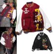 画像7: TRAVIS SCOTT woolen leather sleeve letter logo embroidery BASEBALL JACKET baseball uniform jacket blouson  ユニセックス 男女兼用 レターロゴ エンブレム レザースリーブ ヒップホップ スタジアムジャンパー スタジャン MA-1 ボンバー ジャケット ブルゾン (7)