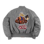 画像6: American air force matching hiphop bomber baseball uniform jacket blouson ユニセッ クス男女兼用 エアフォース スタジャン ジャンパー ジャケット ブルゾン (6)