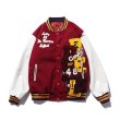 画像4: TRAVIS SCOTT woolen leather sleeve letter logo embroidery BASEBALL JACKET baseball uniform jacket blouson  ユニセックス 男女兼用 レターロゴ エンブレム レザースリーブ ヒップホップ スタジアムジャンパー スタジャン MA-1 ボンバー ジャケット ブルゾン (4)