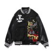 画像5: TRAVIS SCOTT woolen leather sleeve letter logo embroidery BASEBALL JACKET baseball uniform jacket blouson  ユニセックス 男女兼用 レターロゴ エンブレム レザースリーブ ヒップホップ スタジアムジャンパー スタジャン MA-1 ボンバー ジャケット ブルゾン (5)