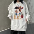 画像4: Unisex Pinocchio print oversized sweatshirt　男女兼用  ユニセックスピノキオプリントオーバーサイズ 長袖スウェット トレーナー (4)