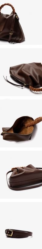 画像8: Gathered handle leather tote2WAY bag   ギャザーハンドルレザー トート ショルダー2WAYバッグ (8)