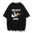 画像2: Unisex Tom and Jerry JUST DO IT LATER logo Print T-shirt ユニセックス 男女兼用 ペア トムとジェリー トム＆ジェリープリント  ウクレレデザイン 半袖 Tシャツ (2)