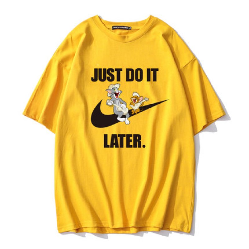 画像5: Unisex Tom and Jerry JUST DO IT LATER logo Print T-shirt ユニセックス 男女兼用 ペア トムとジェリー トム&ジェリープリント  ウクレレデザイン 半袖 Tシャツ (5)