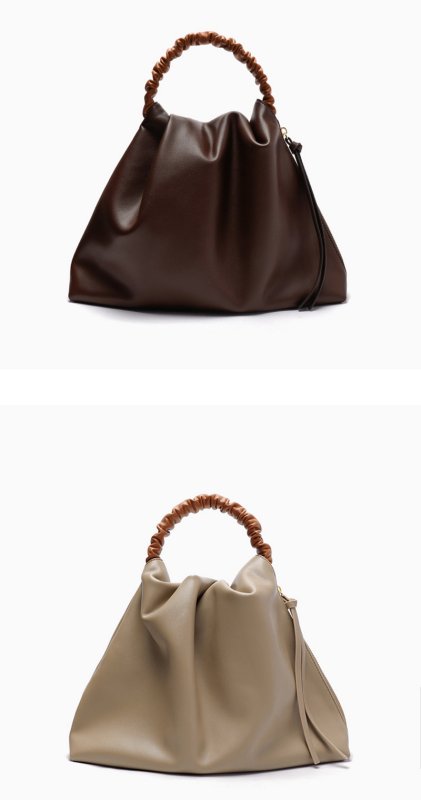 画像3: Gathered handle leather tote2WAY bag   ギャザーハンドルレザー トート ショルダー2WAYバッグ (3)