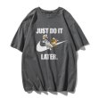 画像3: Unisex Tom and Jerry JUST DO IT LATER logo Print T-shirt ユニセックス 男女兼用 ペア トムとジェリー トム＆ジェリープリント  ウクレレデザイン 半袖 Tシャツ (3)