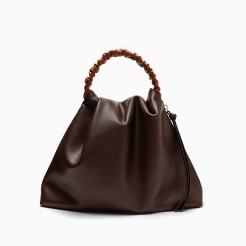 画像2: Gathered handle leather tote2WAY bag   ギャザーハンドルレザー トート ショルダー2WAYバッグ (2)