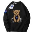 画像1: Unisex NASA&Bear print  sweatshirt　男女兼用  ユニセックスナサNASA＆ベア熊 長袖スウェット トレーナー (1)