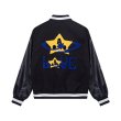 画像6: killer American star cartoon VIBE PU leather sleeve  BASEBALL JACKET baseball uniform jacket blouson  ユニセックス 男女兼 VIBEスター 星 エンブレム レザースリーブ ヒップホップ スタジアムジャンパー スタジャン MA-1 ボンバー ジャケット ブルゾン (6)