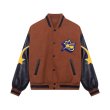 画像3: killer American star cartoon VIBE PU leather sleeve  BASEBALL JACKET baseball uniform jacket blouson  ユニセックス 男女兼 VIBEスター 星 エンブレム レザースリーブ ヒップホップ スタジアムジャンパー スタジャン MA-1 ボンバー ジャケット ブルゾン (3)