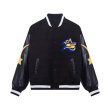 画像2: killer American star cartoon VIBE PU leather sleeve  BASEBALL JACKET baseball uniform jacket blouson  ユニセックス 男女兼 VIBEスター 星 エンブレム レザースリーブ ヒップホップ スタジアムジャンパー スタジャン MA-1 ボンバー ジャケット ブルゾン (2)