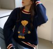 画像3: Bear embroidery Sweater　ベア 熊 エンブレムセーター (3)