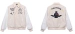 画像9: areawings Letter logo A PU leather sleeve  BASEBALL JACKET baseball uniform jacket blouson  ユニセックス 男女兼 エリアウィング エンブレム レザースリーブ ヒップホップ スタジアムジャンパー スタジャン MA-1 ボンバー ジャケット ブルゾン (9)