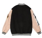 画像3:  PU leather Jesus & letter logo embroidery  BASEBALL JACKET baseball uniform jacket blouson  ユニセックス 男女兼 用レザー ジーザス＆レターロゴ刺繍ヒップホップ スタジアムジャンパー スタジャン MA-1 ボンバー ジャケット ブルゾン (3)