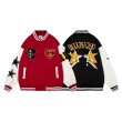 画像6: battle kid embroidery PU leather sleeve  BASEBALL JACKET baseball uniform jacket blouson  ユニセックス 男女兼 バトルキッド エンブレム レザースリーブ ヒップホップ スタジアムジャンパー スタジャン MA-1 ボンバー ジャケット ブルゾン (6)