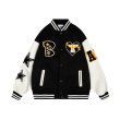 画像4: battle kid embroidery PU leather sleeve  BASEBALL JACKET baseball uniform jacket blouson  ユニセックス 男女兼 バトルキッド エンブレム レザースリーブ ヒップホップ スタジアムジャンパー スタジャン MA-1 ボンバー ジャケット ブルゾン (4)