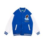 画像6: Cross & Flying embroidery PU leather sleeve  BASEBALL JACKET baseball uniform jacket blouson  ユニセックス 男女兼 クロス &フライング エンブレム レザースリーブ ヒップホップ スタジアムジャンパー スタジャン MA-1 ボンバー ジャケット ブルゾン (6)