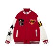 画像5: battle kid embroidery PU leather sleeve  BASEBALL JACKET baseball uniform jacket blouson  ユニセックス 男女兼 バトルキッド エンブレム レザースリーブ ヒップホップ スタジアムジャンパー スタジャン MA-1 ボンバー ジャケット ブルゾン (5)