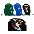画像7: Cross & Flying embroidery PU leather sleeve  BASEBALL JACKET baseball uniform jacket blouson  ユニセックス 男女兼 クロス &フライング エンブレム レザースリーブ ヒップホップ スタジアムジャンパー スタジャン MA-1 ボンバー ジャケット ブルゾン (7)