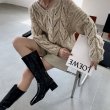 画像3:  women's square toe boots  スクエアトゥロング ブーツ (3)