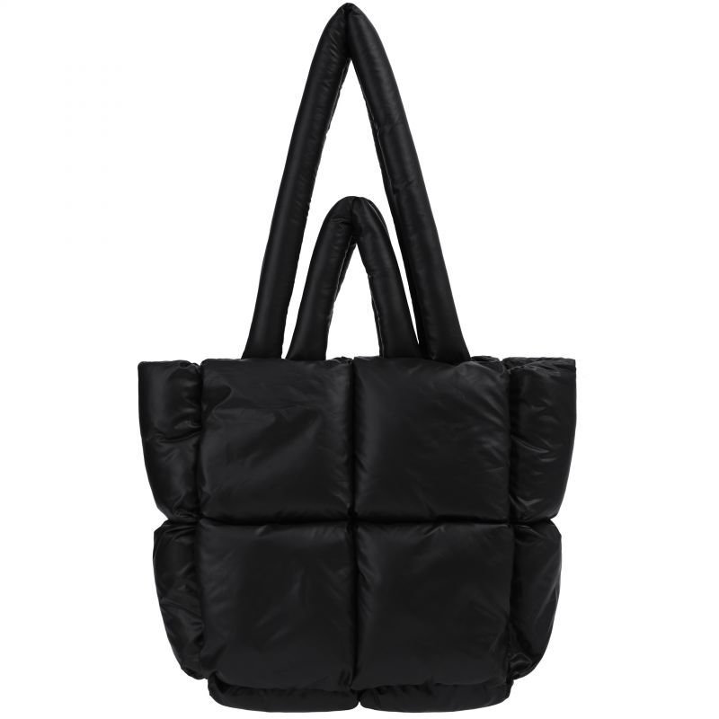 画像2: stitching plaid puff down underarm bag large capacity one-shoulder  tote2WAY bag 　ステッチチェック柄 パフダウン トート ショルダー2WAYバッグ (2)