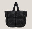 画像13: stitching plaid puff down underarm bag large capacity one-shoulder  tote2WAY bag 　ステッチチェック柄 パフダウン トート ショルダー2WAYバッグ (13)