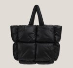 画像13: stitching plaid puff down underarm bag large capacity one-shoulder  tote2WAY bag 　ステッチチェック柄 パフダウン トート ショルダー2WAYバッグ (13)