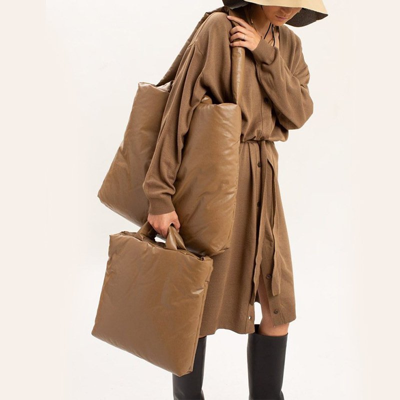 画像5: soft down big tote shoulder 2WAY  bag   ダウン トート ショルダー2WAYバッグ (5)