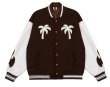 画像5: masked flockingPU leather sleeve  BASEBALL JACKET baseball uniform jacket blouson  ユニセックス 男女兼 用  マスク エンブレム レザースリーブ ヒップホップ スタジアムジャンパー スタジャン MA-1 ボンバー ジャケット ブルゾン (5)