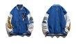 画像4: Industries Flocking Bear  BASEBALL JACKET baseball uniform jacket blouson  ユニセックス 男女兼 用 刺繍 ハイストリートベア 熊エンブレム  ヒップホップ スタジアムジャンパー スタジャン MA-1 ボンバー ジャケット ブルゾン (4)
