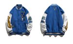 画像4: Industries Flocking Bear  BASEBALL JACKET baseball uniform jacket blouson  ユニセックス 男女兼 用 刺繍 ハイストリートベア 熊エンブレム  ヒップホップ スタジアムジャンパー スタジャン MA-1 ボンバー ジャケット ブルゾン (4)
