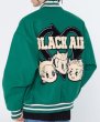画像4: Black Air Boy & Girl BASEBALL JACKET baseball uniform jacket blouson  ユニセックス 男女兼用 刺繍 Black Airボーイ＆ガール エンブレム  ヒップホップ スタジアムジャンパー スタジャン MA-1 ボンバー ジャケット ブルゾン (4)