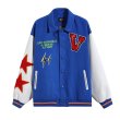 画像3:  valorous logo & star emblem BASEBALL JACKET baseball uniform jacket blouson  ユニセックス 男女兼用 valorousロゴ&スター エンブレム  ヒップホップ スタジアムジャンパー スタジャン MA-1 ボンバー ジャケット ブルゾン (3)