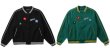 画像6: it's suck wild world emblem BASEBALL JACKET baseball uniform jacket blouson  ユニセックス 男女兼用  it's suck wild worldロゴ&フラワー エンブレム  ヒップホップ スタジアムジャンパー スタジャン MA-1 ボンバー ジャケット ブルゾン (6)