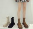 画像4:  women's Chunky sole short leather boots Martin boots　レザーチャンキーソールブーツ  マーティンブーツ (4)