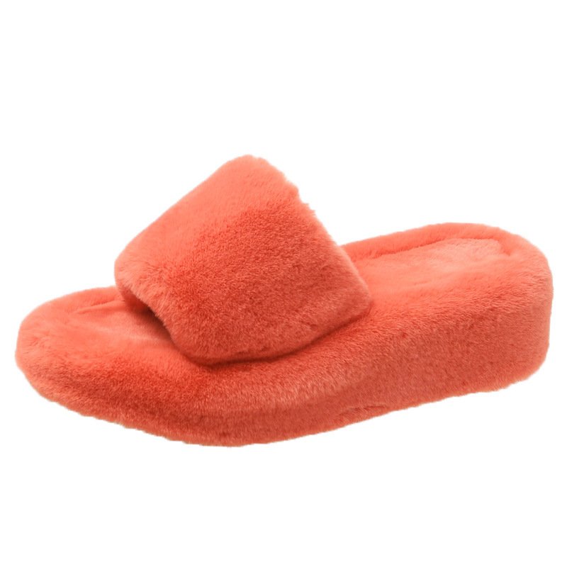 画像2: Platform fur sandals slippers　プラットフォーム厚底ファーサンダル スリッパ (2)