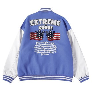 extreme cause leather sleeve BASEBALL JACKET baseball extreme cause leather sleeve BASEBALL JACKET baseball