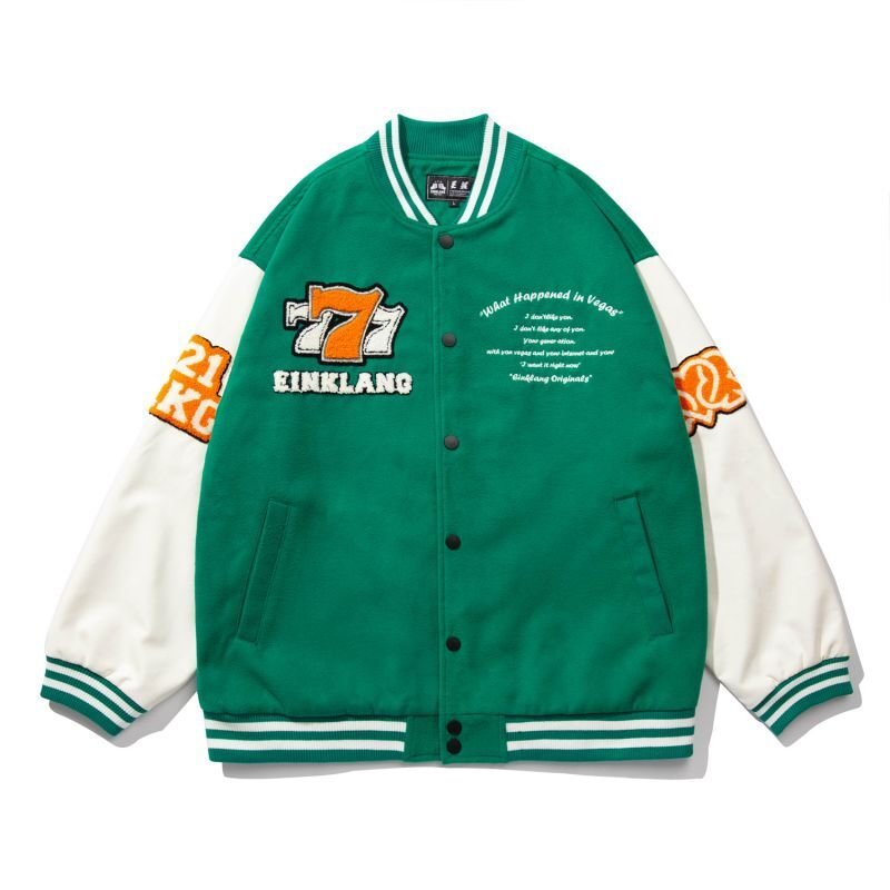 画像4: Casino game embroideryBASEBALL JACKET baseball uniform jacket blouson  ユニセックス 男女兼用 カジノ ゲーム 刺繍 エンブレム  ヒップホップ スタジアムジャンパー スタジャン MA-1 ボンバー ジャケット ブルゾン (4)